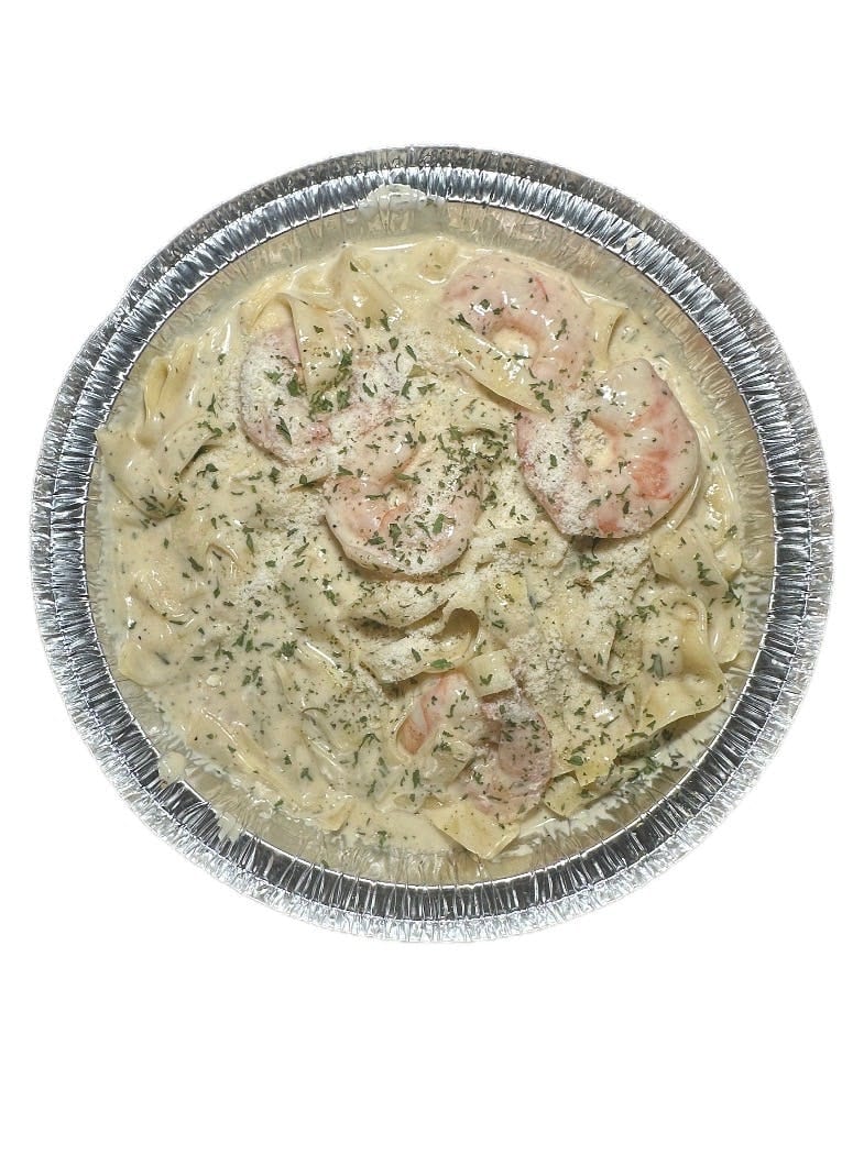 Fettuccine Alfredo with Shrimp.