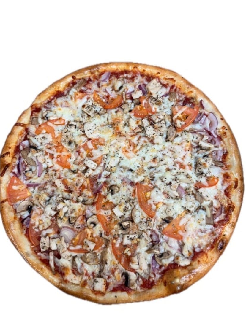 Grilled Chicken Pizza.